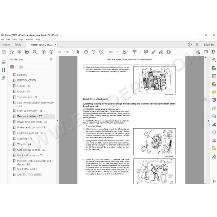 New Holland Tractor TD95D HC service manual
