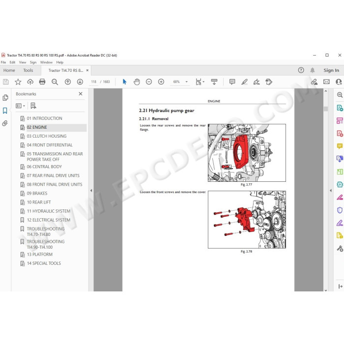 New Holland Tractor TI4.70 RS, TI4.80 RS, TI4.90 RS, TI4.100 RS service manual