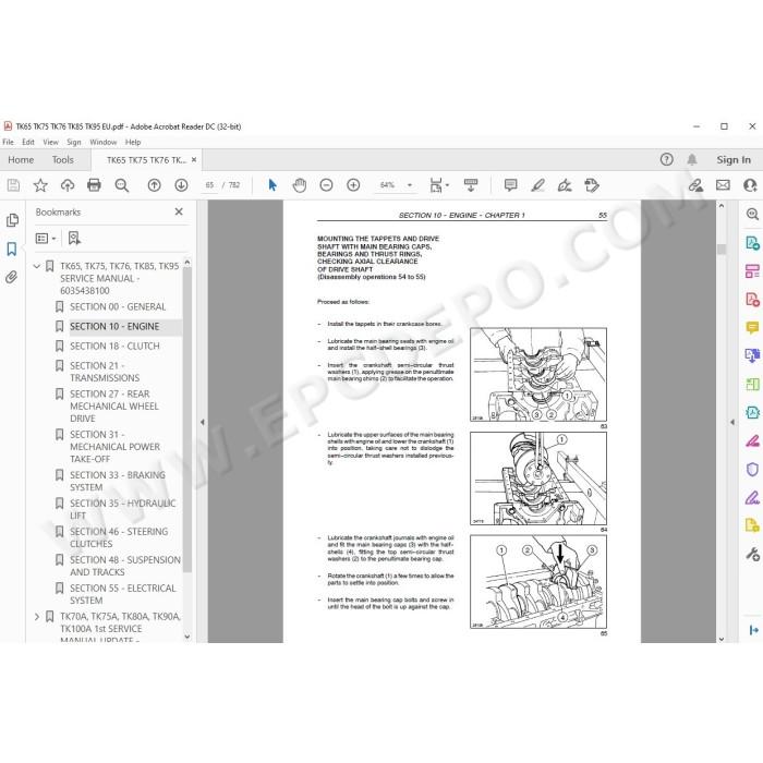 New Holland Tractor TK65 TK75 TK76 TK85 TK95 service manual