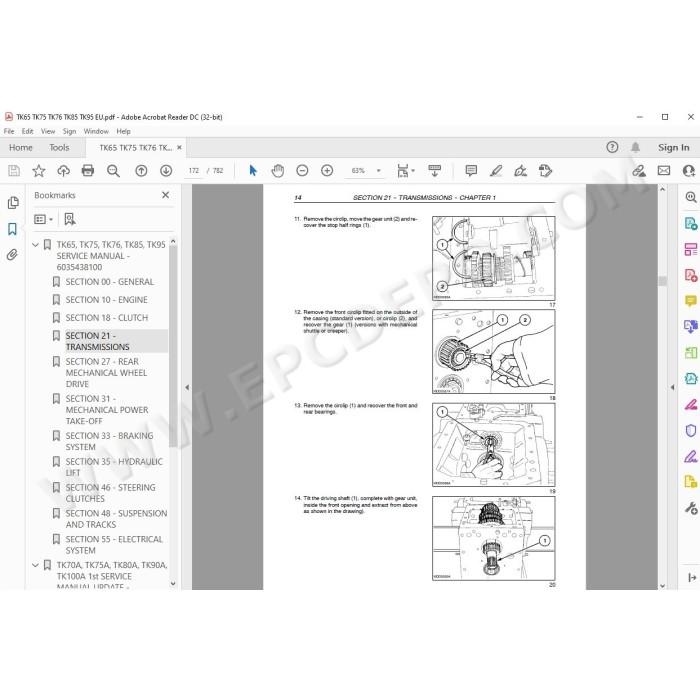 New Holland Tractor TK65 TK75 TK76 TK85 TK95 service manual
