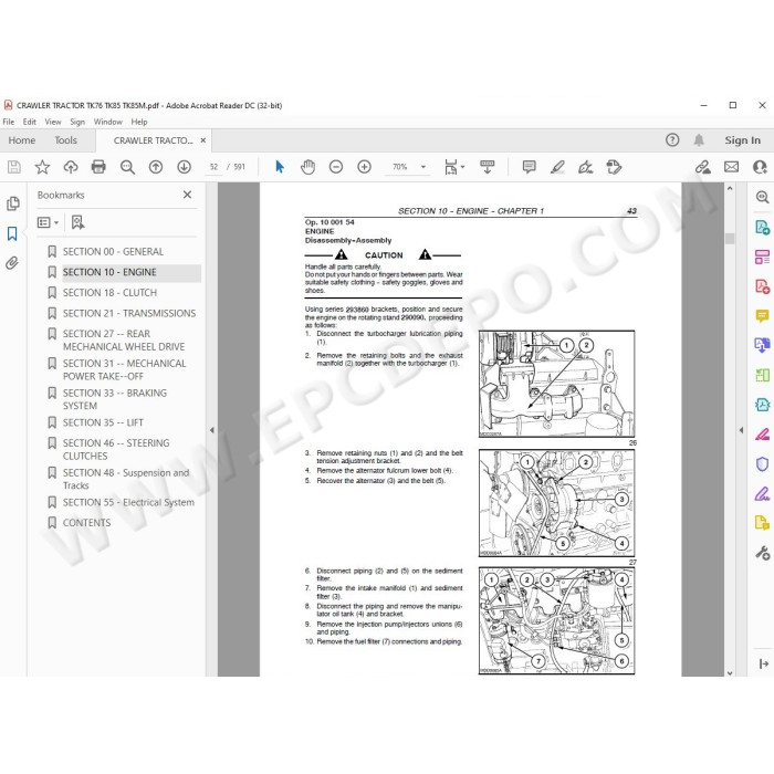 New Holland Tractor TK76 TK85 TK85M service manual