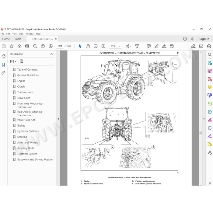 New Holland Tractor TL70 TL80 TL90 TL100 service manual