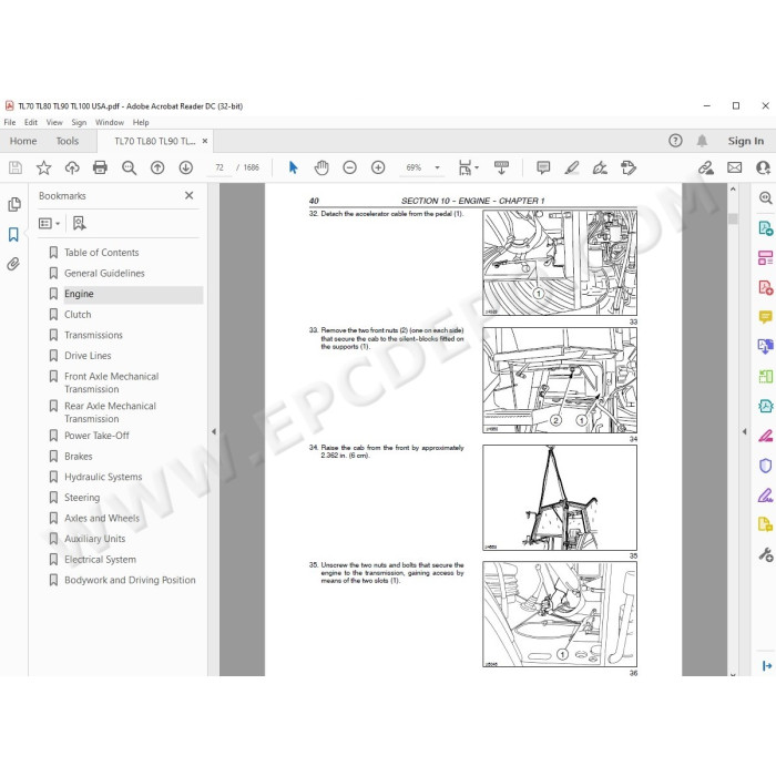 New Holland Tractor TL70 TL80 TL90 TL100 service manual