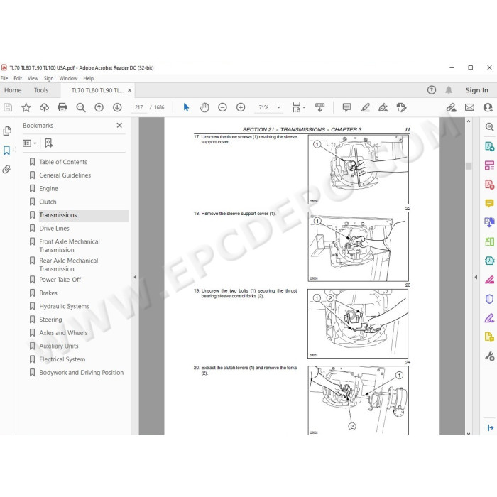 New Holland Tractor TL70 TL80 TL90 TL100 service manual