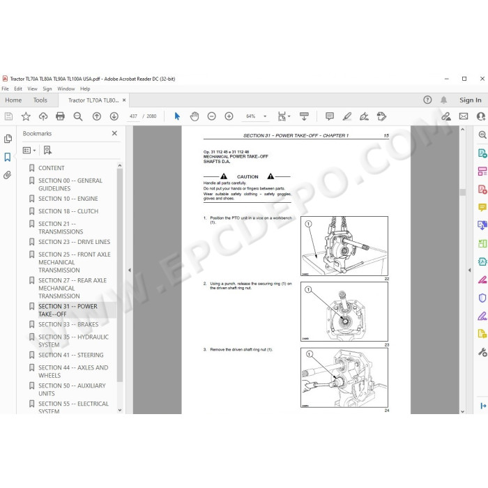 New Holland Tractor TL70A TL80A TL90A TL100A service manual