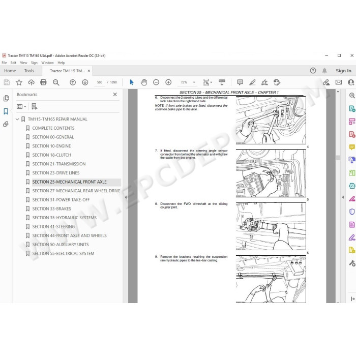 New Holland Tractor TM115 TM125 TM135 TM150 TM165 service manual