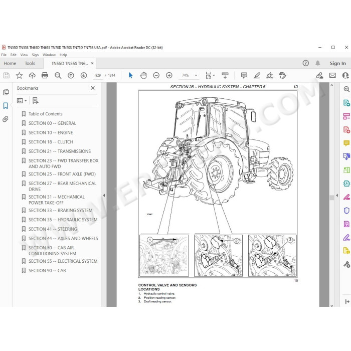 New Holland Tractor TN55D TN65D TN70D TN75D service manual