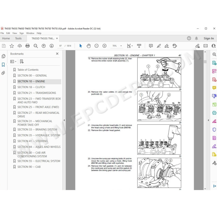 New Holland Tractor TN55D TN65D TN70D TN75D service manual