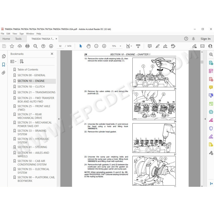 New Holland Tractor TN60SA TN70SA TN75SA service manual