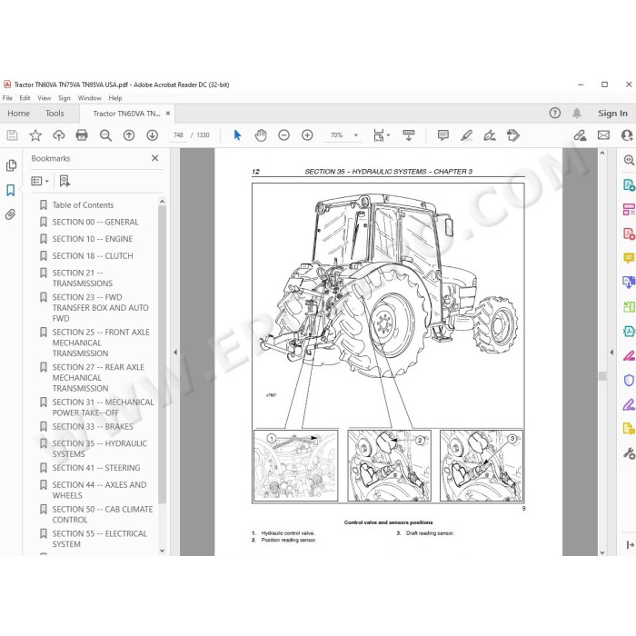 New Holland Tractor TN60VA TN75VA TN95VA service manual