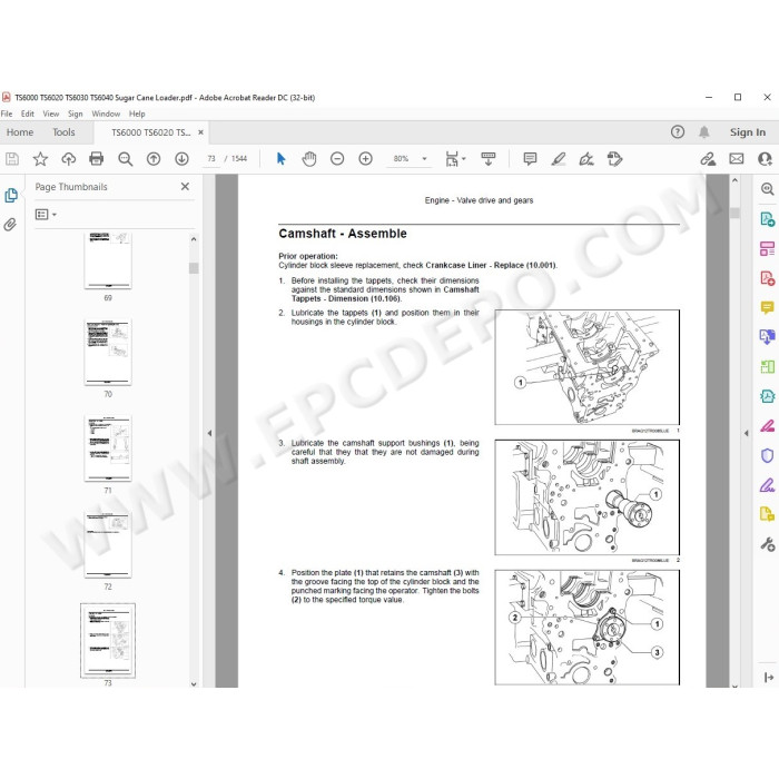 New Holland Sugar Cane Loader TS6000 TS6020 TS6030 TS6040 service manual