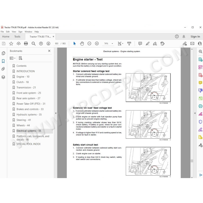 New Holland Tractor TT4.80 TT4.90 service manual