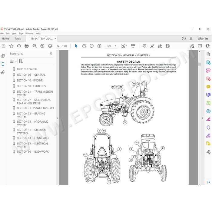 New Holland Tractor TT45A TT50A service manual