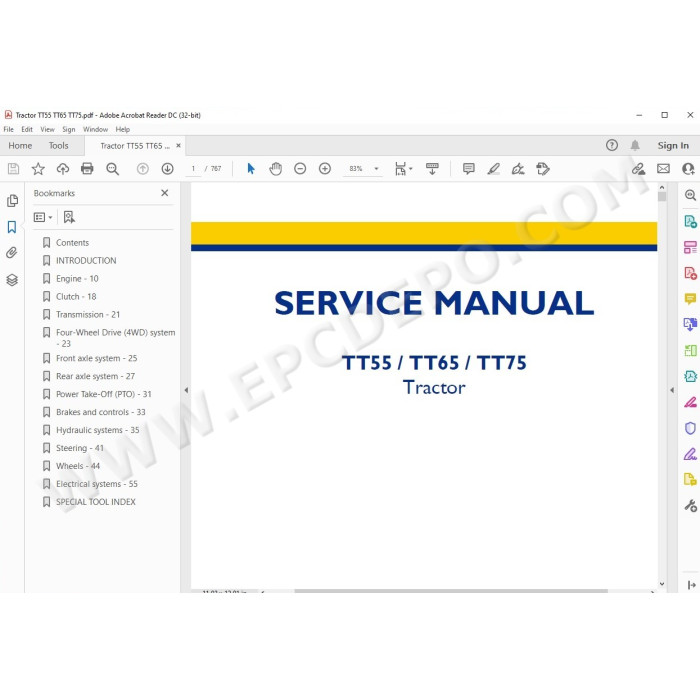 New Holland Tractor TT55 TT65 TT75 service & repair manual