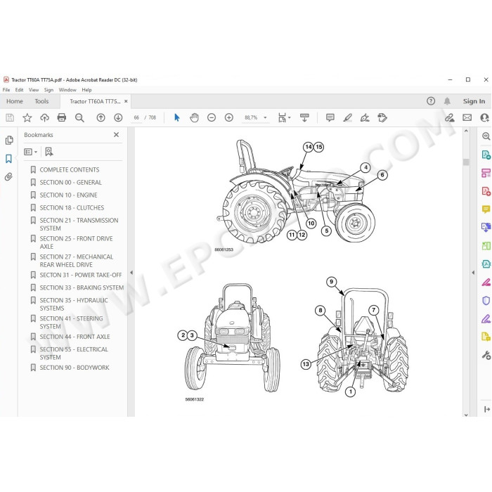New Holland Tractor TT60A TT75A service manual
