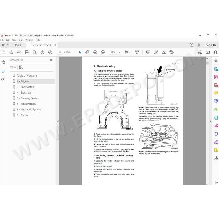 New Holland Tractor TVT 135 145 155 170 190 195 service manual