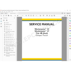 New Holland Tractor Workmaster 33 37 Tier 4B service manual