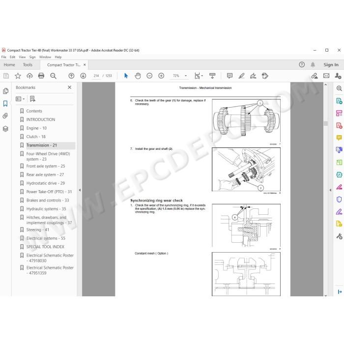 New Holland Tractor Workmaster 33 37 Tier 4B service manual