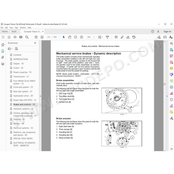 New Holland Tractor Workmaster 35 40 Tier 4B service manual