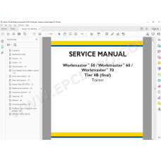 New Holland Tractor Workmaster 50 60 70 Tier 4B service manual