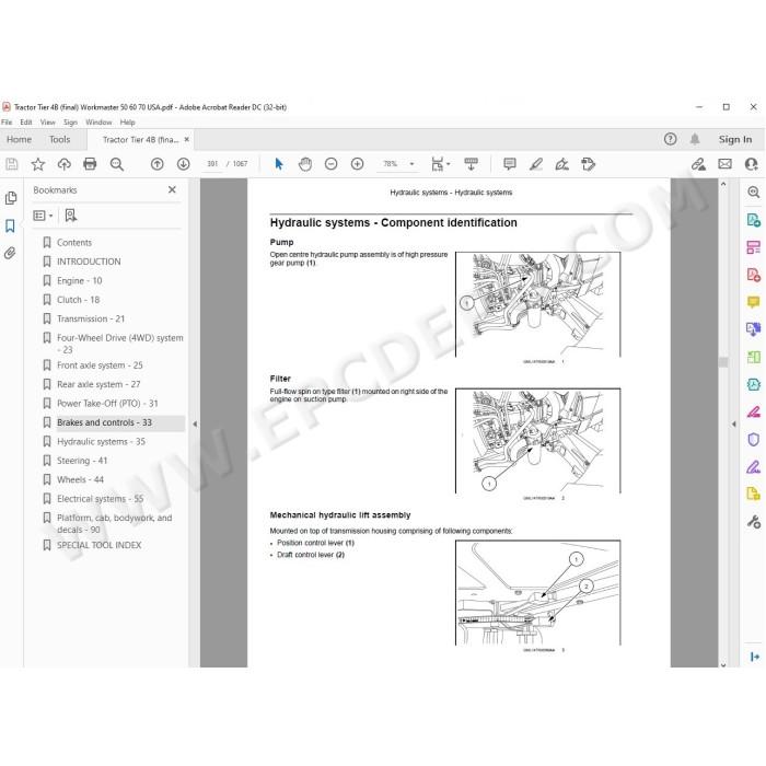 New Holland Tractor Workmaster 50 60 70 Tier 4B service manual