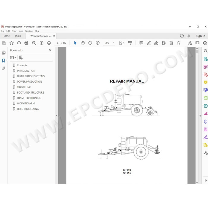 New Holland Sprayer SF110 SF115 service manual
