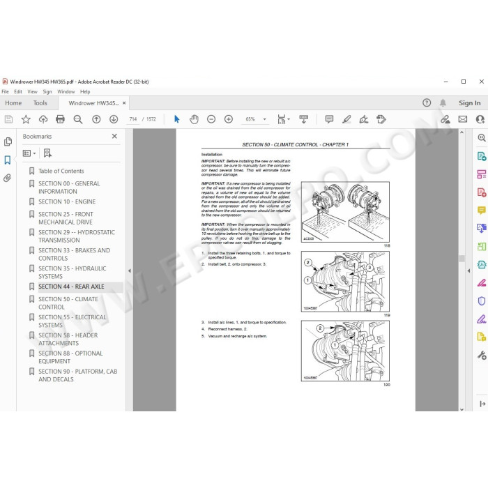 New Holland Self-Propelled Windrower HW345 HW365 service manual