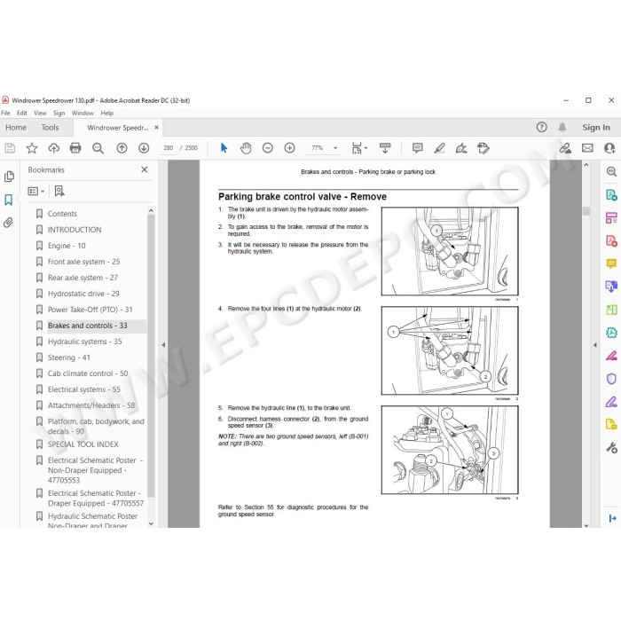 New Holland Self-Propelled Windrower Speedrower 130 service manual