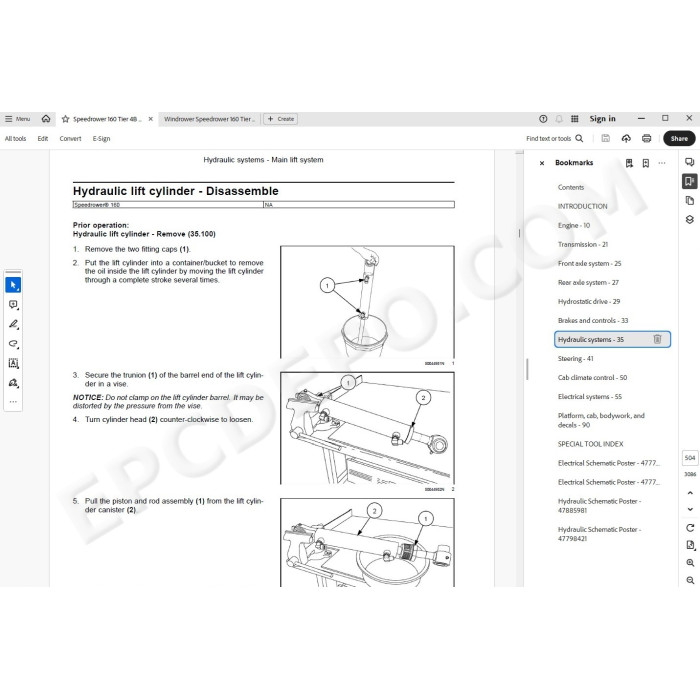 New Holland Self-Propelled Windrower Speedrower 160 Tier 4b service manual