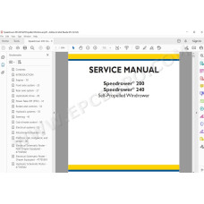 New Holland Self-Propelled Windrower Speedrower 200 240 service manual