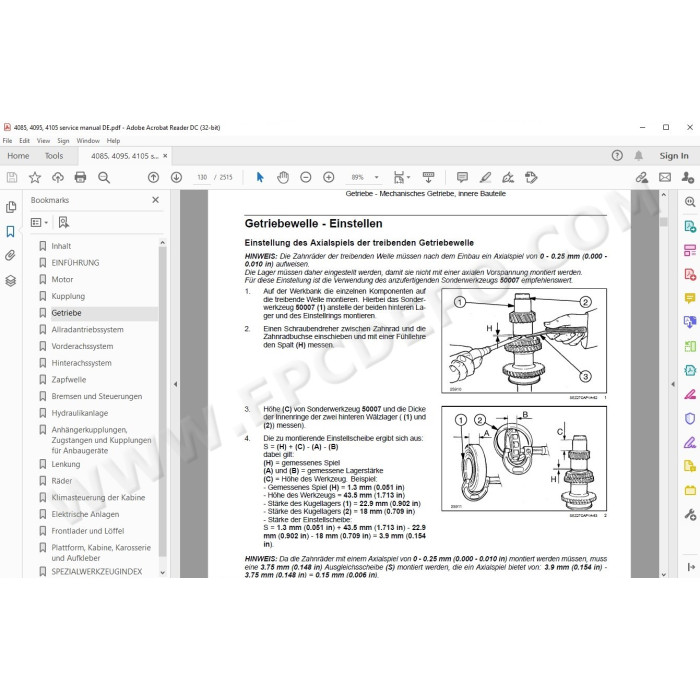 Steyr Tractor 4085 4095 4105 Kompakt service manual DE
