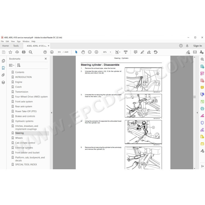 Steyr Tractor 4085 4095 4105 Kompakt service manual