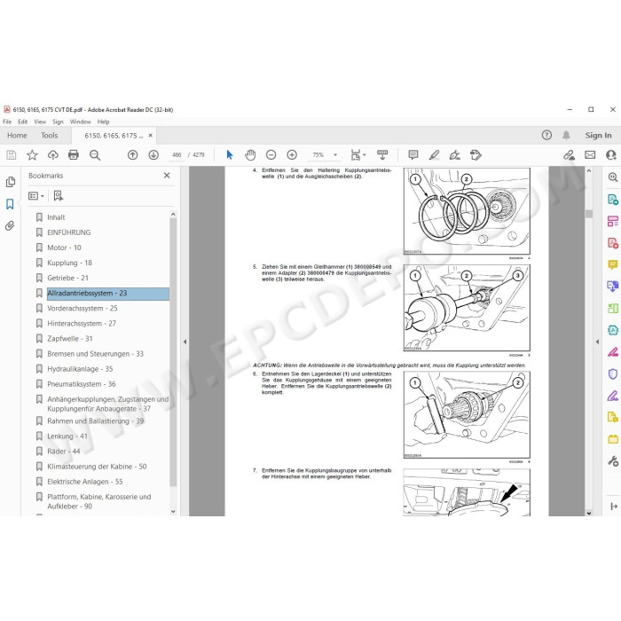 Steyr Tractor 6150 6165 6175 CVT Stage IV service manual DE