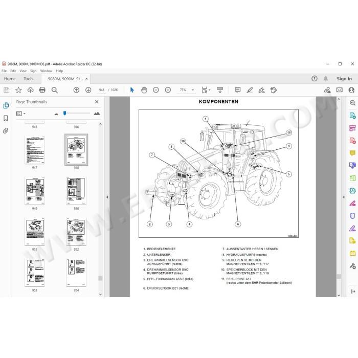 Steyr Tractor 9080M 9090M 9100M service & repair manual DE