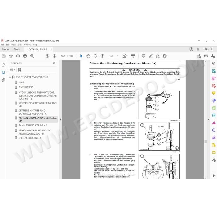Steyr Tractor CVT 6130 6145 6160 service manual DE