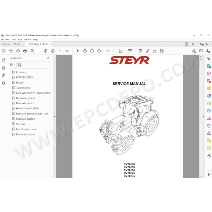 Steyr Tractor CVT 6140 6150 6160 6175 6195 service manual