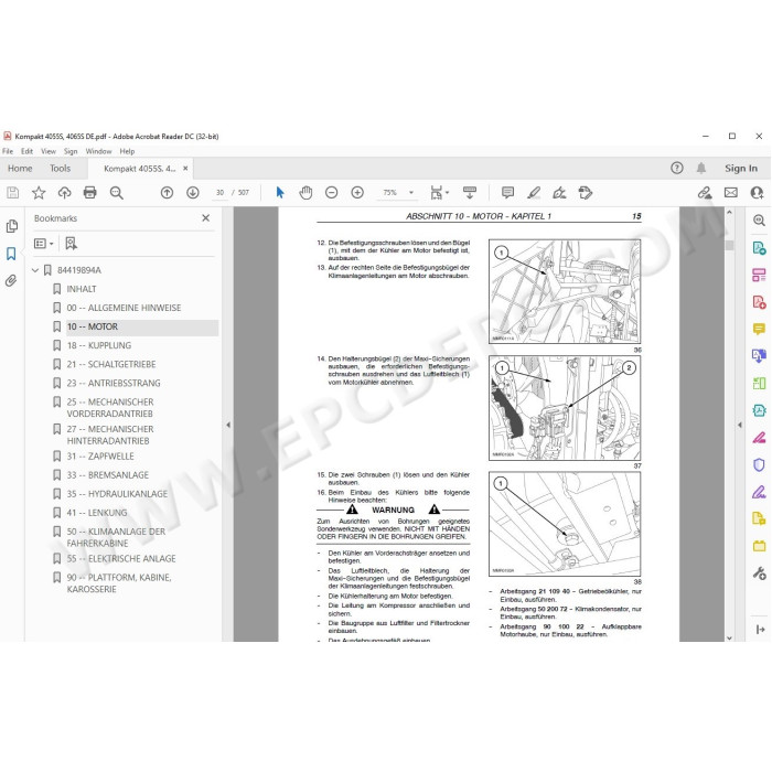 Steyr Tractor Kompakt 4055S 4065S service manual DE