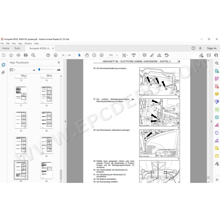 Steyr Tractor Kompakt 4055S 4065S service manual DE