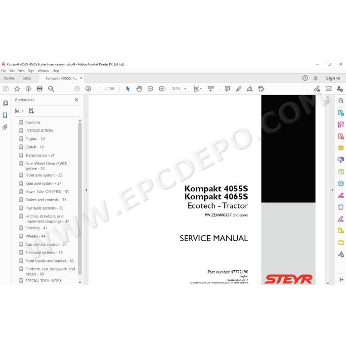 Steyr Tractor Kompakt 4055S 4065S Ecotech service manual