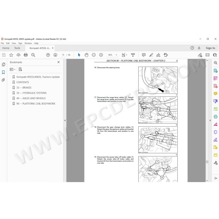 Steyr Tractor Kompakt 4055S 4065S service manual