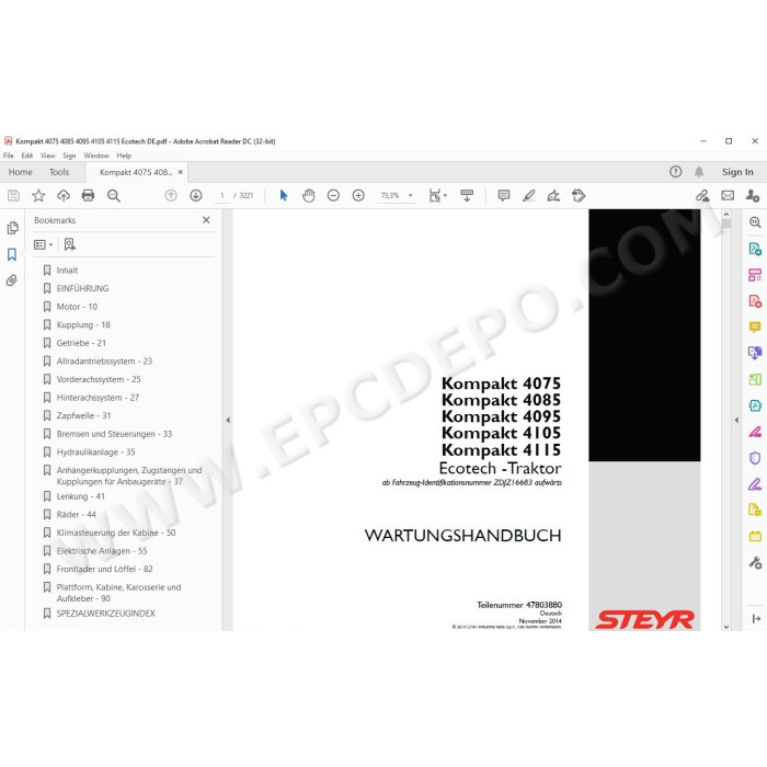 Steyr Kompakt 4075 4085 4095 4105 4115 service manual DE