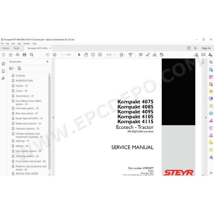 Steyr Kompakt 4075 4085 4095 4105 4115 service manual