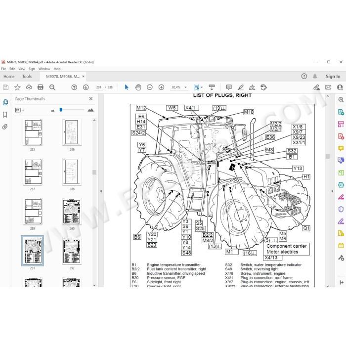 Steyr Tractor M9078 M9086 M9094 service & repair manual