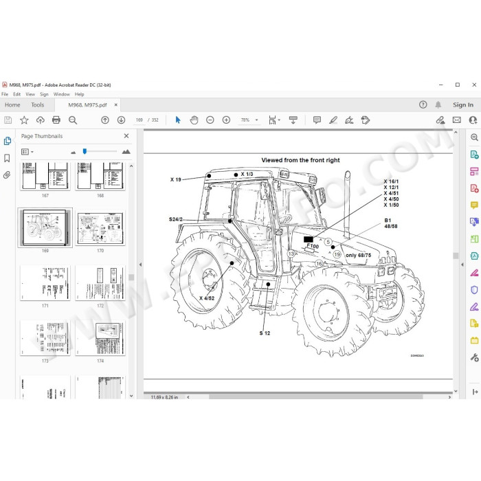 Steyr Tractor M968 M975 workshop service & repair manual