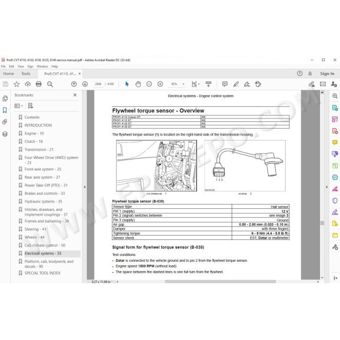 Steyr Tractor Profi 4110 4120 4130 6125 6140 service manual