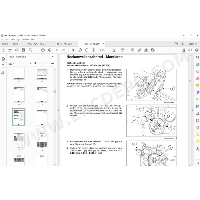 Steyr Engine F4CE F4DE F4GE F4DFE F4HFE service manual DE