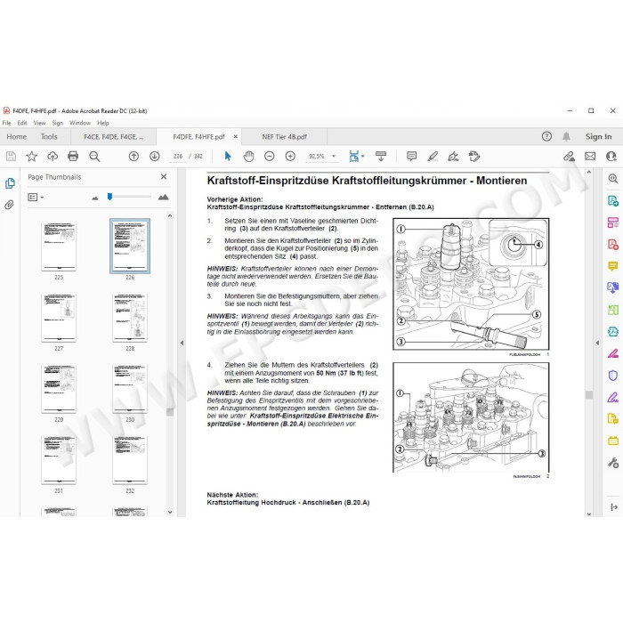 Steyr Engine F4CE F4DE F4GE F4DFE F4HFE service manual DE