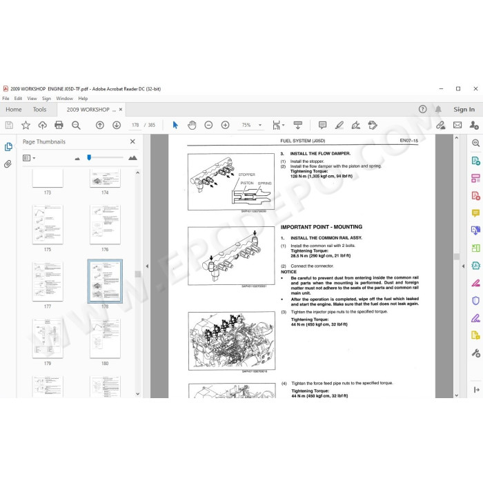 HINO TRUCK 2009 WORKSHOP SERVICE MANUAL