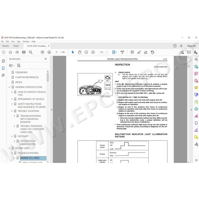 HINO TRUCK 2018 WORKSHOP SERVICE MANUAL