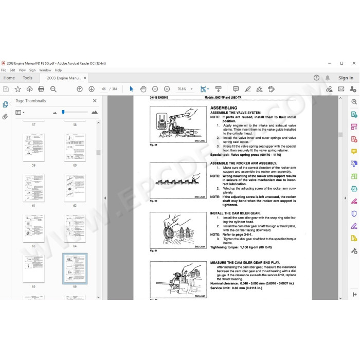 HINO TRUCK FD, FE, SG, FA, FB 2003 SERVICE MANUAL